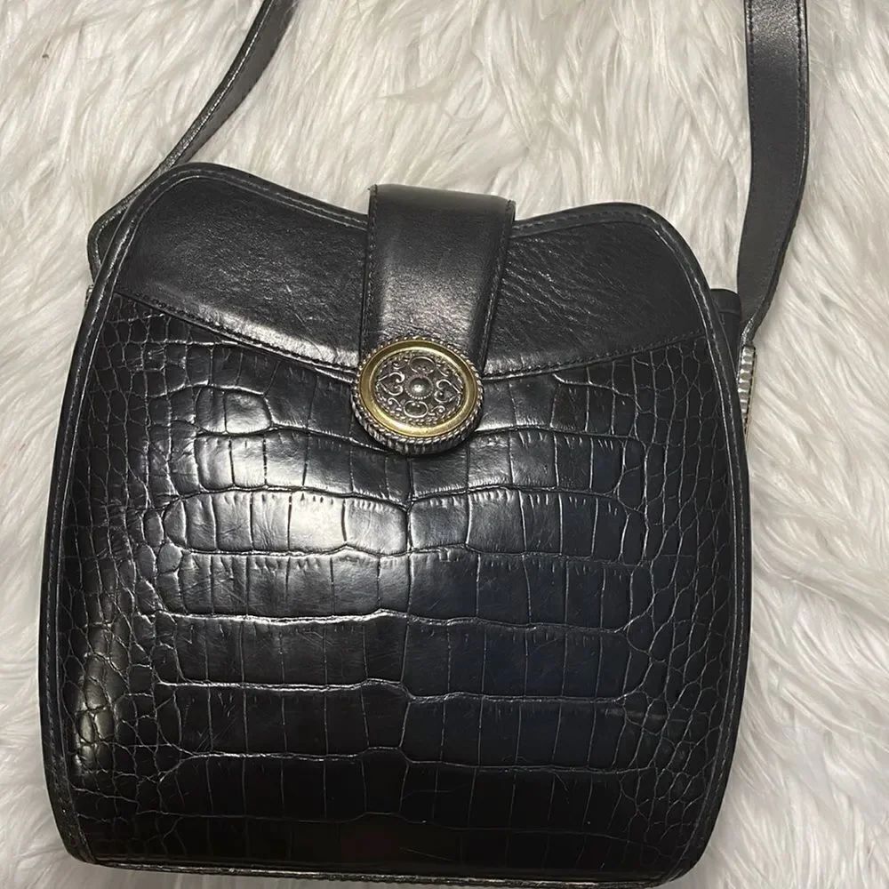 Black leather Brighton cross body purse